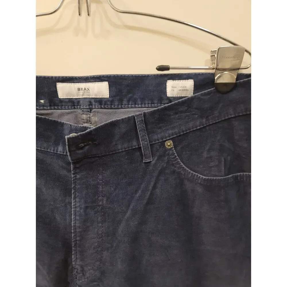 Men's Brax Chuck Modern Fit Blue Corduroy Pants